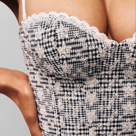 GUIZIO Genevieve Gingham Bustier/worn one time/XL - Picture 4 of 12